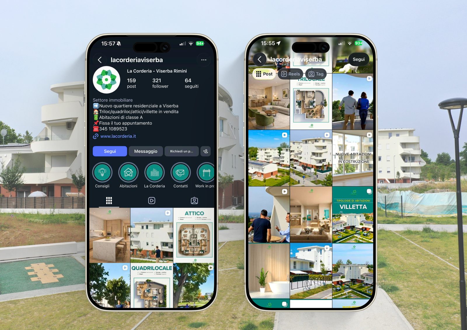 La Corderia Viserba — il profilo Instagram del progetto immobiliare