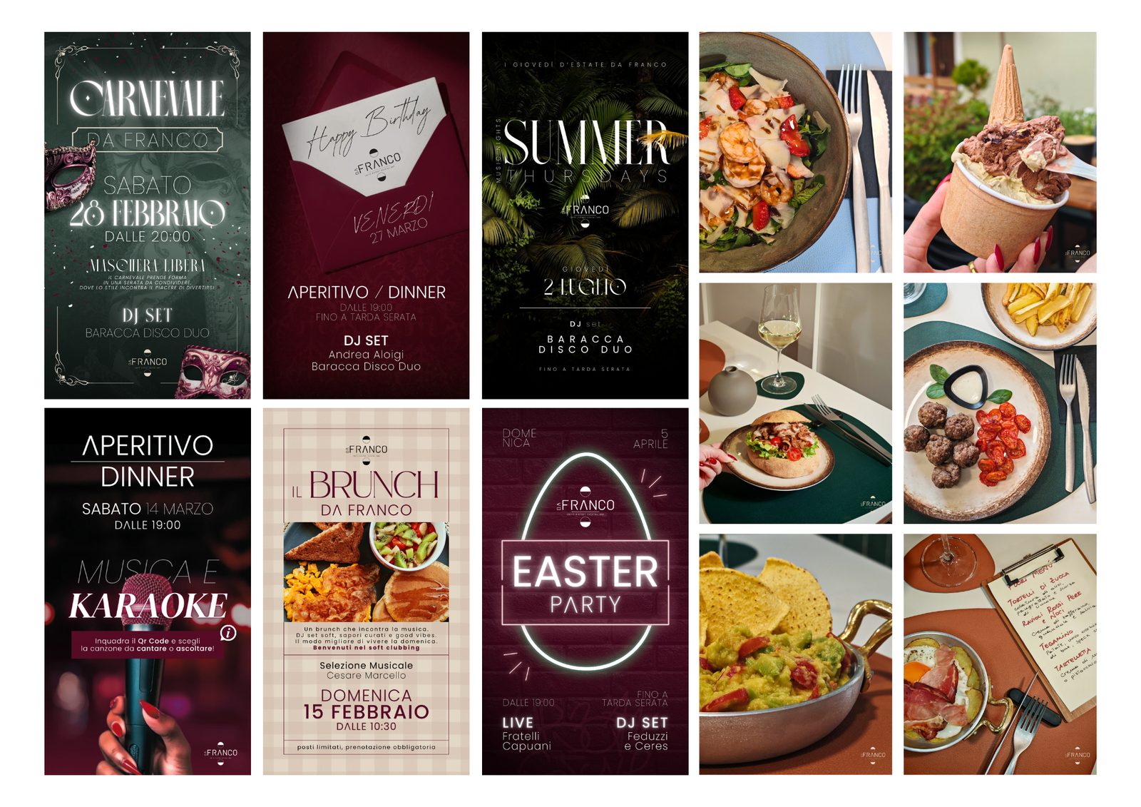 Da Franco — locandine per eventi e contenuti food